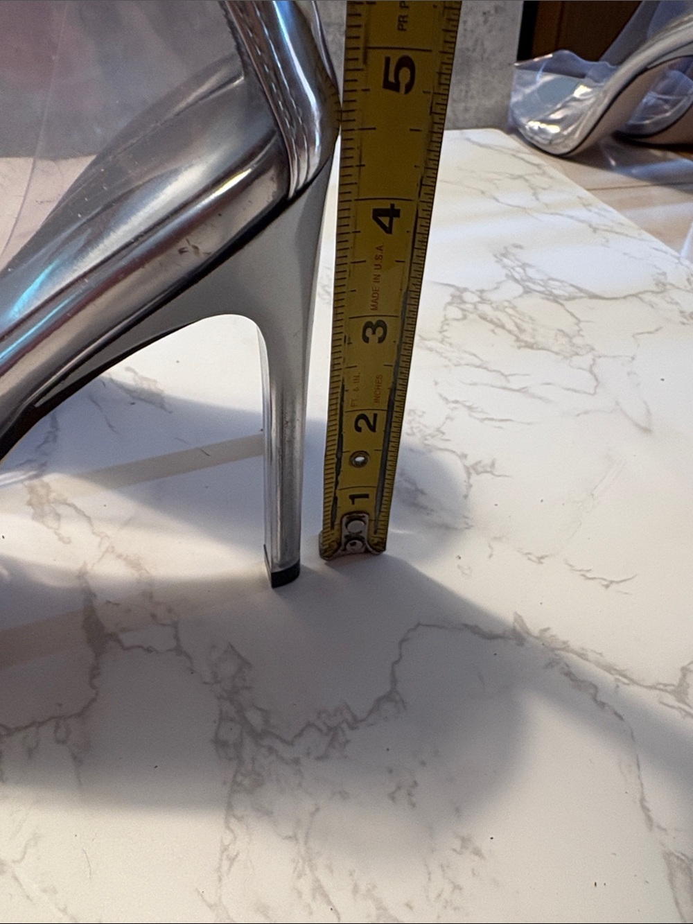Good AmericanClear Pointed-Toe Stiletto Heels with Silver Insole size 10 cute - Picture 10 of 10